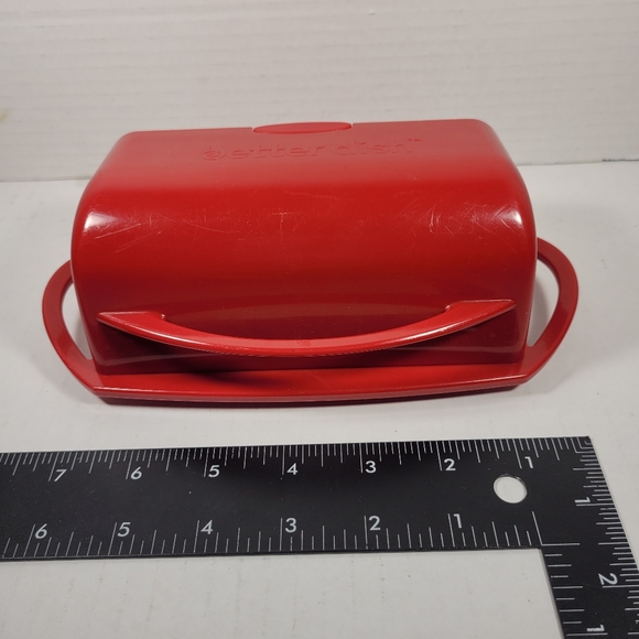 Kitchen Concepts Better Dish Flip-Top Butter Dish Red - Picture 4 of 5